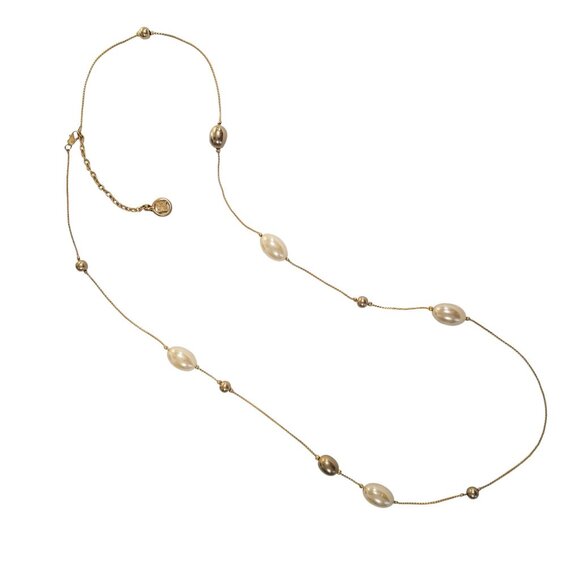 Vtg Givenchy Faux Pearl Necklace & Iridescent Stone Necklace Bundle - Picture 9 of 16